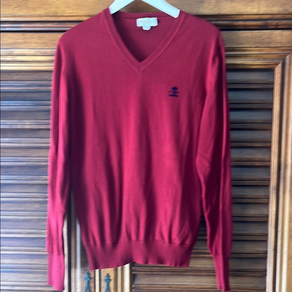 Diesel Burgundy PulloverV-Neck Sweater Classic Knit
